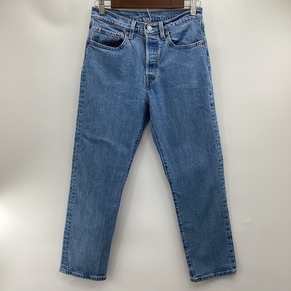 Levi's Other - Levi's 501 Button Fly Light Blue Cropped Jeans